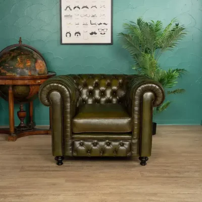 Petit fauteuil club en cuir