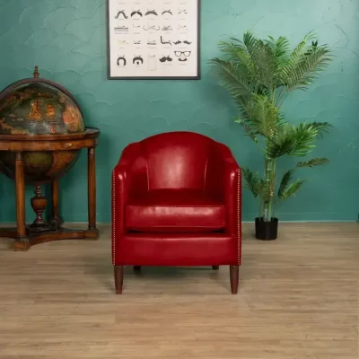 Petit fauteuil club en cuir